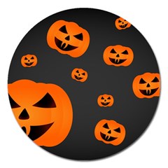 Halloween Pumpkin Autumn Fall Magnet 5  (round) by Sapixe