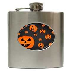 Halloween Pumpkin Autumn Fall Hip Flask (6 oz)