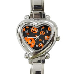 Halloween Pumpkin Autumn Fall Heart Italian Charm Watch