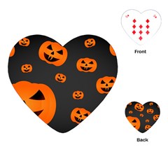 Halloween Pumpkin Autumn Fall Playing Cards (heart) by Sapixe