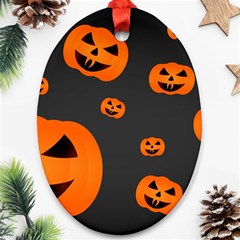 Halloween Pumpkin Autumn Fall Oval Ornament (two Sides) by Sapixe