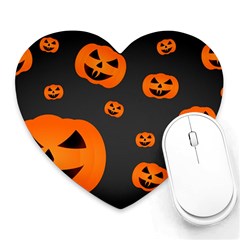 Halloween Pumpkin Autumn Fall Heart Mousepads