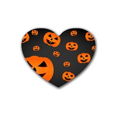 Halloween Pumpkin Autumn Fall Heart Coaster (4 Pack)  by Sapixe