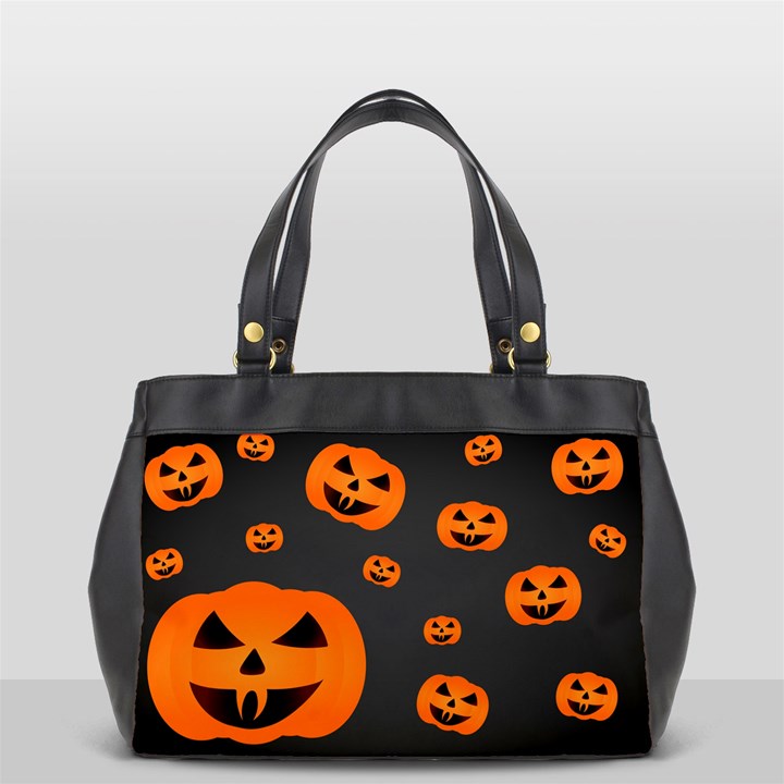 Halloween Pumpkin Autumn Fall Oversize Office Handbag (2 Sides)