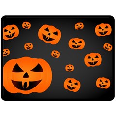 Halloween Pumpkin Autumn Fall Fleece Blanket (Large) 