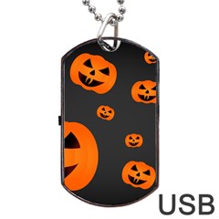 Halloween Pumpkin Autumn Fall Dog Tag USB Flash (One Side)