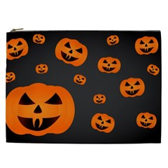 Halloween Pumpkin Autumn Fall Cosmetic Bag (xxl) by Sapixe