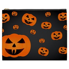 Halloween Pumpkin Autumn Fall Cosmetic Bag (xxxl) by Sapixe