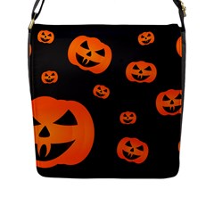 Halloween Pumpkin Autumn Fall Flap Closure Messenger Bag (L)