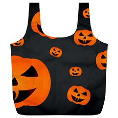 Halloween Pumpkin Autumn Fall Full Print Recycle Bag (XL)