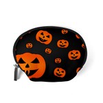 Halloween Pumpkin Autumn Fall Accessory Pouch (Small) Back