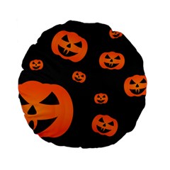 Halloween Pumpkin Autumn Fall Standard 15  Premium Flano Round Cushions