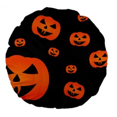 Halloween Pumpkin Autumn Fall Large 18  Premium Flano Round Cushions