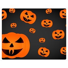 Halloween Pumpkin Autumn Fall Double Sided Flano Blanket (Medium) 