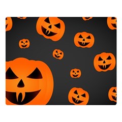 Halloween Pumpkin Autumn Fall Double Sided Flano Blanket (Large) 