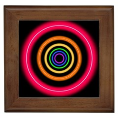 Neon Light Abstract Pattern Lines Framed Tiles by Sapixe