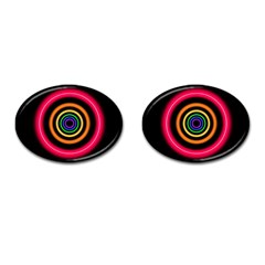 Neon Light Abstract Pattern Lines Cufflinks (oval) by Sapixe