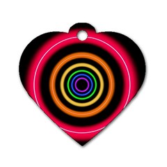 Neon Light Abstract Pattern Lines Dog Tag Heart (one Side) by Sapixe