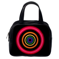 Neon Light Abstract Pattern Lines Classic Handbag (one Side)