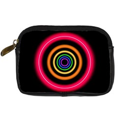 Neon Light Abstract Pattern Lines Digital Camera Leather Case by Sapixe