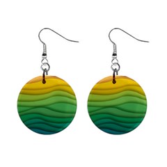 Background Waves Wave Texture Mini Button Earrings by Sapixe