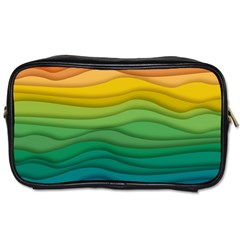 Background Waves Wave Texture Toiletries Bag (two Sides) by Sapixe