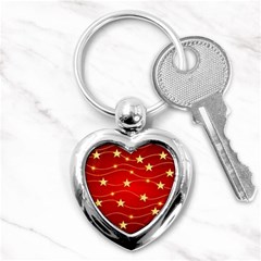 Stars Background Christmas Decoration Key Chains (heart)  by Sapixe