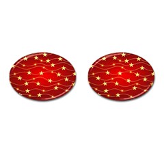 Stars Background Christmas Decoration Cufflinks (oval) by Sapixe