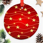 Stars Background Christmas Decoration Round Ornament (Two Sides) Front