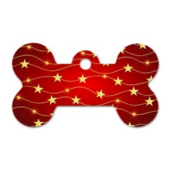 Stars Background Christmas Decoration Dog Tag Bone (two Sides) by Sapixe