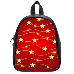 Stars Background Christmas Decoration School Bag (small) by Sapixe