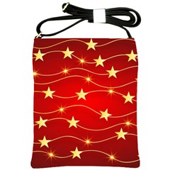 Stars Background Christmas Decoration Shoulder Sling Bag by Sapixe