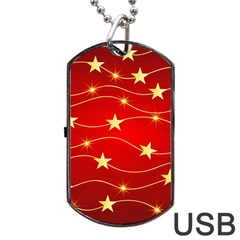 Stars Background Christmas Decoration Dog Tag Usb Flash (one Side) by Sapixe