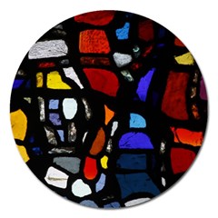 Art Bright Lead Glass Pattern Magnet 5  (round) by Sapixe