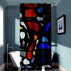 Art Bright Lead Glass Pattern Shower Curtain 36  X 72  (stall)  by Sapixe