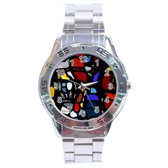 Art Bright Lead Glass Pattern Stainless Steel Analogue Watch by Sapixe