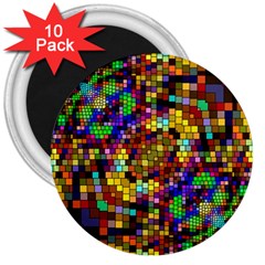 Color Mosaic Background Wall 3  Magnets (10 Pack)  by Sapixe