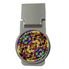 Color Mosaic Background Wall Money Clips (round) 