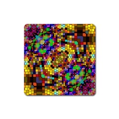 Color Mosaic Background Wall Square Magnet by Sapixe