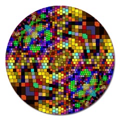 Color Mosaic Background Wall Magnet 5  (round) by Sapixe