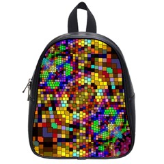 Color Mosaic Background Wall School Bag (small) by Sapixe