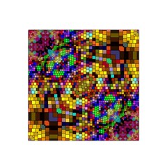 Color Mosaic Background Wall Satin Bandana Scarf by Sapixe