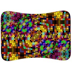 Color Mosaic Background Wall Velour Seat Head Rest Cushion by Sapixe