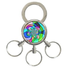 Retro Wave Background Pattern 3-ring Key Chains by Sapixe