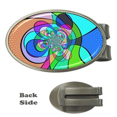 Retro Wave Background Pattern Money Clips (oval)  by Sapixe