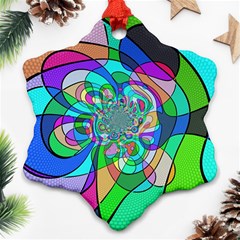 Retro Wave Background Pattern Ornament (snowflake) by Sapixe