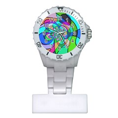 Retro Wave Background Pattern Plastic Nurses Watch