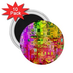 Color Abstract Artifact Pixel 2.25  Magnets (10 pack) 