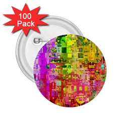 Color Abstract Artifact Pixel 2.25  Buttons (100 pack) 