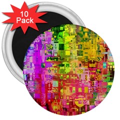 Color Abstract Artifact Pixel 3  Magnets (10 pack) 